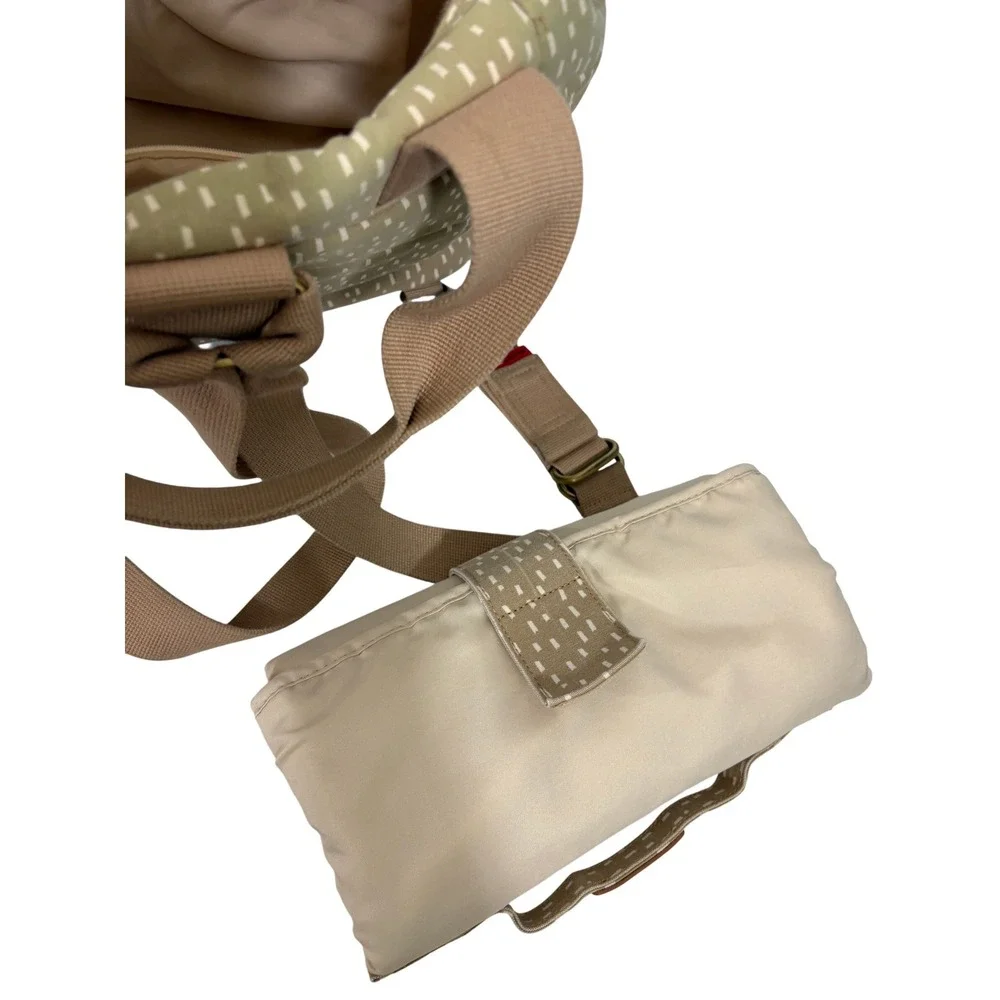 Storksak London Tote Changing Bag Diaper Bag Tan Dash Print V98-657
